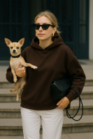 Oversize bluza z kapturem - czekolada