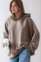 Oversize bluza Lucca z kapturem - mokka
