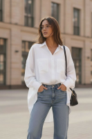 Stylowa koszula oversize - biała