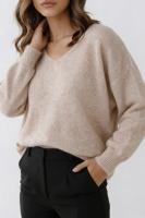 Elegancki sweter Baby Alpaka - beżowy