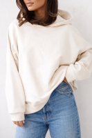 Oversize bluza Lucca z kapturem - kokos