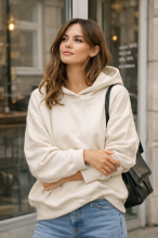 Oversize bluza Lucca z kapturem - kokos