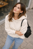 Oversize bluza Lucca z kapturem - kokos
