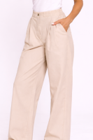 Szerokie spodnie Prato z zaszewkami - beż
