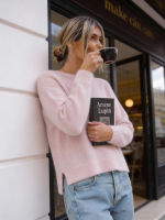 Elegancki sweter Fermo Alpaka Superfine - jasny róż