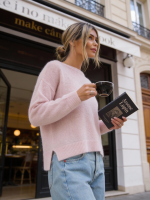 Elegancki sweter Fermo Alpaka Superfine - jasny róż
