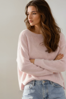 Elegancki sweter Fermo Alpaka Superfine - jasny róż