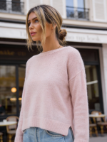 Elegancki sweter Fermo Alpaka Superfine - jasny róż