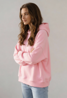 Oversize bluza z kapturem - pink