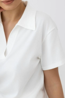 Elegancki komplet Sirmione short w prążek - mleczny
