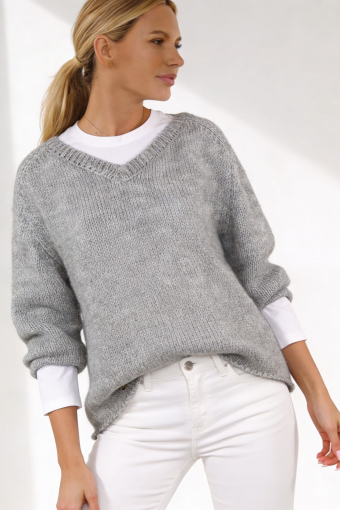 Sweter Viterbo MOHER WEŁNA - szary