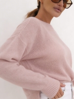 Elegancki sweter Fermo Alpaka Superfine - jasny róż