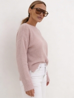 Elegancki sweter Fermo Alpaka Superfine - jasny róż