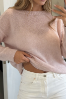Elegancki sweter Fermo Alpaka Superfine - jasny róż