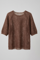Sweter Trevi z krótkim rękawem KID MOHER - czekoladowy