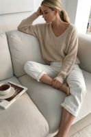 Elegancki sweter Baby Alpaka - beżowy
