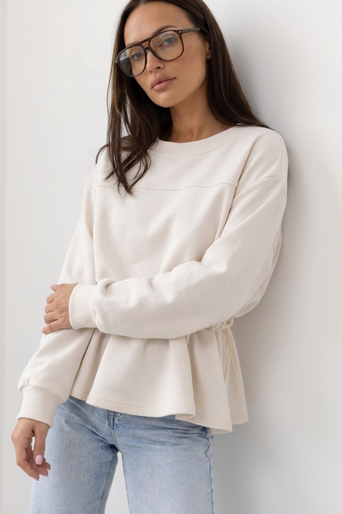 Bluza Lucca z baskinką - kokos