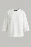 Elegancki komplet z dzianiny z modalem rękaw 3/4 - cream
