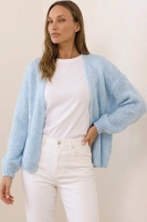 Krótki kardigan MOHER i WEŁNA - baby blue