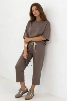 Stylowy komplet dresowy - taupe