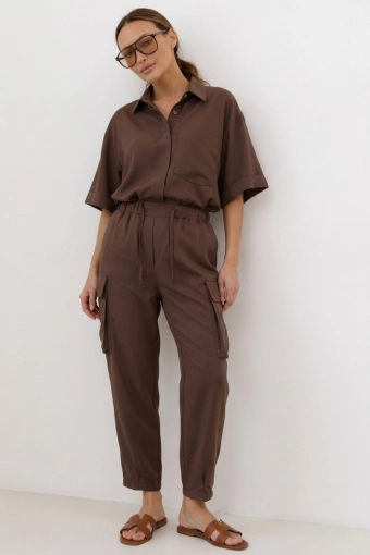 Komplet safari tencel - czekoladowy