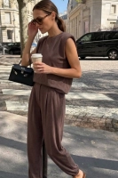 Stylowy komplet Parma z poduszkami - espresso