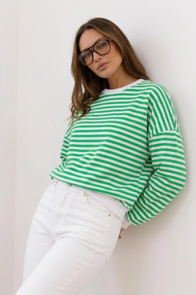 Wakacyjna bluza Jesolo - paski zielone