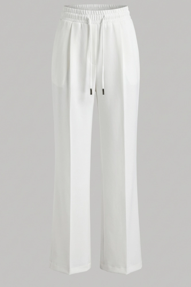 Eleganckie i wygodne spodnie z mięsistego modalu - cream