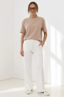 Eleganckie i wygodne spodnie z mięsistego modalu - cream