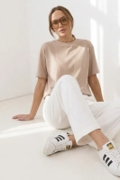 Eleganckie i wygodne spodnie z mięsistego modalu - cream