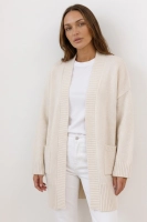 Stylowy kardigan Sasso OVERSIZE wełna - cream