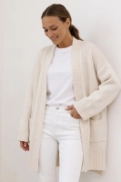 Stylowy kardigan Sasso OVERSIZE wełna - cream