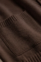 Stylowy kardigan Sasso OVERSIZE wełna - czekoladowy