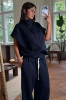 Zip Bluza bez rękawów - czarna