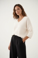 Elegancki sweter Trento Baby Alpaka rękaw 3/4 - ecru