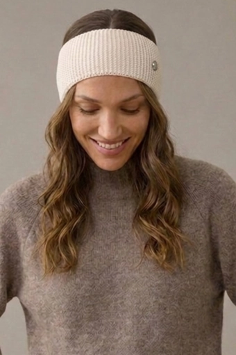 Opaska Livigno wełna merino 100% - ecru